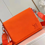 Louis Vuitton LV Men's Bag Top version 【Original Leather Hardware】Men's Bag New M570802022New Litchi Grain Cowhide newmessenger Messenger Men's Bag Men's Flip Shoulder Bag Messenger Bag Briefcase