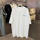 Balenciaga T-shirt Front and Rear Letter Printing logo round Neck Short Sleeve25ss New Pure Cotton Unisex Style T Casual T-Shirt Base Layer Shirt OS Loose Fit Half Sleeve Top Plus Size