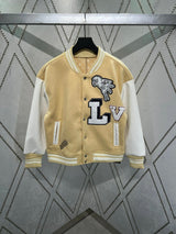 Louis Vuitton LV Jackets Encounter Fun Signs logo Black and White Color Block Short Jacket with Towel Embroidery American Style Letters Unisex Street Cotton Padded Jacket