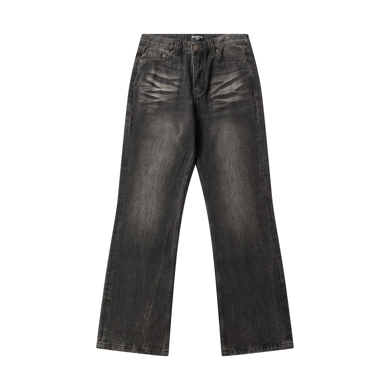 Balenciaga Jeans Washed Distressed Flared Jeans Casual Pants Wide Leg Pants Unisex Long Pants24ss Autumn and Winter New Products