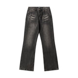 Balenciaga Jeans Washed Distressed Flared Jeans Casual Pants Wide Leg Pants Unisex Long Pants24ss Autumn and Winter New Products