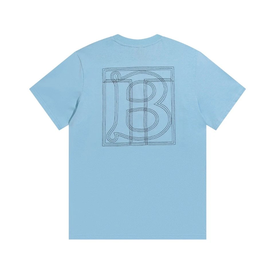 Burberry T-shirt Back TB Printing logo round Neck Short Sleeve25ss New Pure Cotton Unisex Style T T-shirt OS Loose Fit Base Shirt Top Half Sleeve T-Shirt