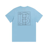 Burberry T-shirt Back TB Printing logo round Neck Short Sleeve25ss New Pure Cotton Unisex Style T T-shirt OS Loose Fit Base Shirt Top Half Sleeve T-Shirt