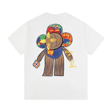Louis Vuitton LV T-shirt Back Sunflower White Ink Print logo round Neck Short Sleeve25ss New Pure Cotton Unisex Style T Casual T-Shirt Base Layer Shirt OS Loose Fit Half Sleeve Top Plus Size