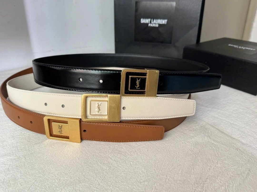 YSL Belt Top version Belt Genuine Cattlehide Leather Surface Belt Women's Belt First Layer Cowhide Pin Buckle Casual All-Match Trendy Belt Men's and Women's Business Casual Belt Belt Men's High-End Belt3.0