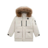 MLB Down Jacket Top Version Men's and Women's Zhang Linghe Same Goose down Fur Collar Thick down Jacket24Winter New