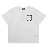 FENDI T-shirt Front Pocket with Glued Monster Eyes logo round Neck Short Sleeve25ss New Pure Cotton Unisex Style T Casual T-Shirt Base Layer Shirt OS Loose Fit Half Sleeve Top Plus Size