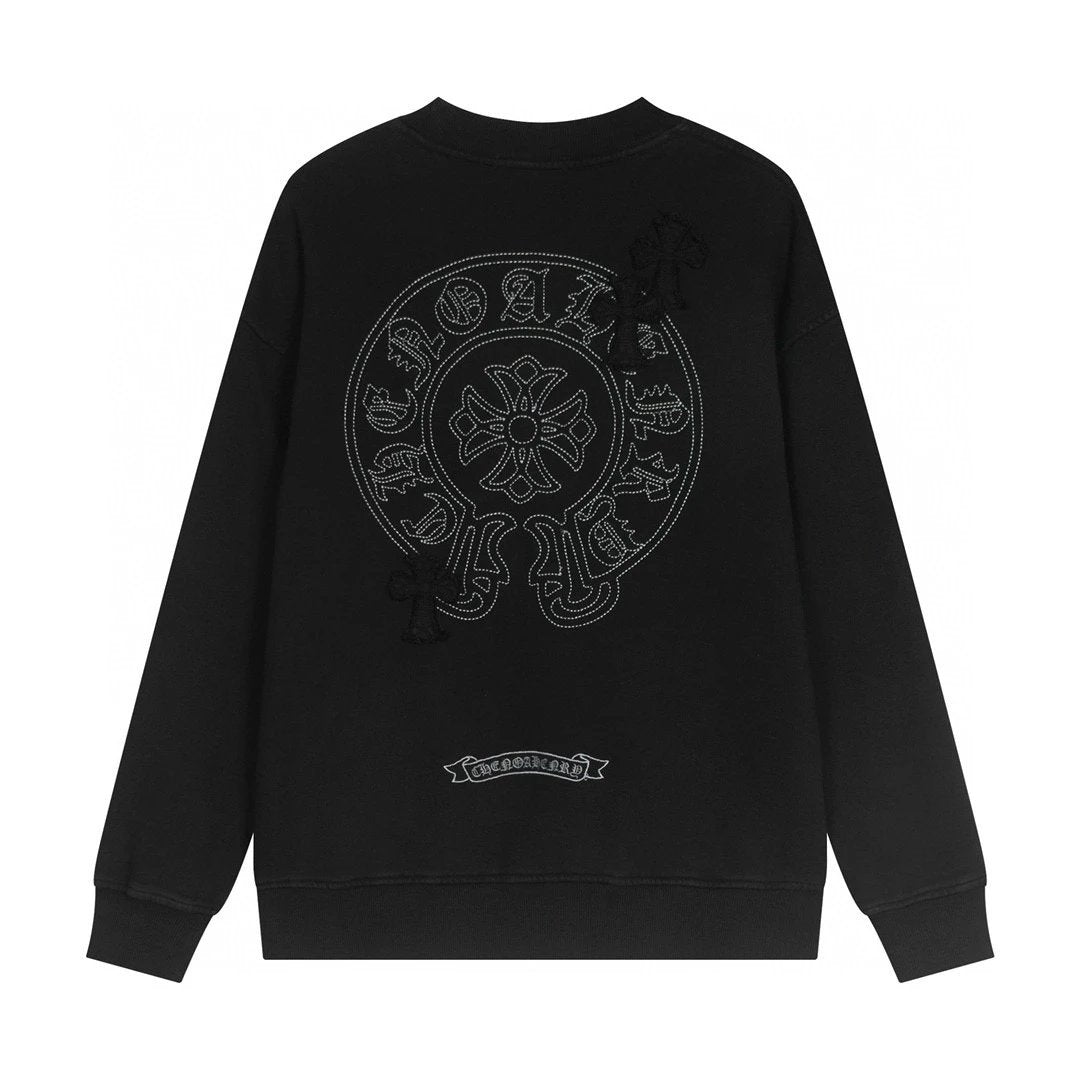 Chrome Hearts Hoodie Top Version Counter Same Style Loose Pullover Top Men's Cotton Sports Casual Fashion Brand Women's round Neck Sweater