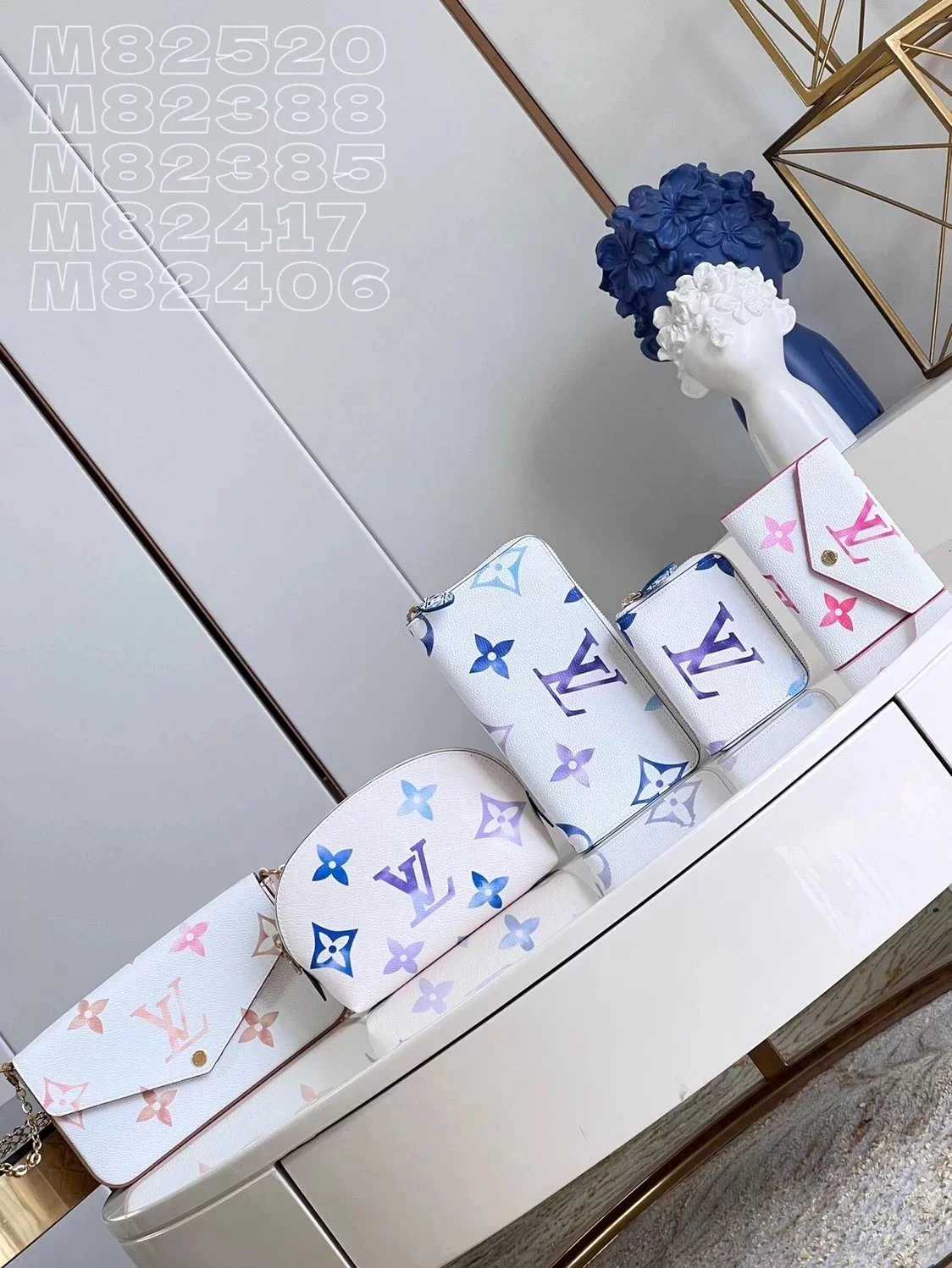 Louis Vuitton LV Wallets/Clutches Top version 【Exclusive Real Shot】Brand New White Silk Screen GiantMonogram Printing Series Cosmetic Bag Wallet Card Bag Genuine Leather Women's Bag