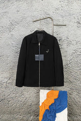 PRADA Jackets Classic Triangle Logo Lapel Jacket Coat Men's Business Casual Versatile Autumn Winter New Arrival