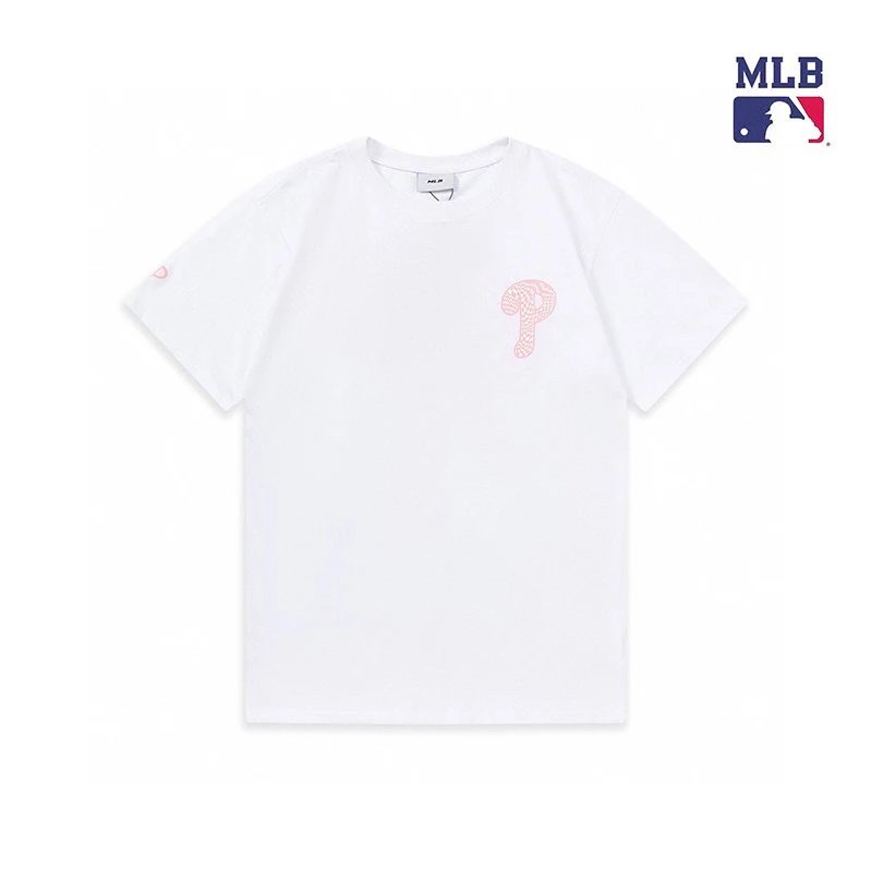 MLB T-shirt Top Version&Men and Women T T-shirt Retro Presbyopic Full Printed Short Sleeve Couple Sports Loose Casual Embroidery Half Sleeve T-shirt Fashion