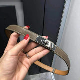 Hermes Belt Top version New Full Set Belt Women's First Layer Cowhide Leather Casual All-Matching Fashion Belt Kelly Women's Thin Belt