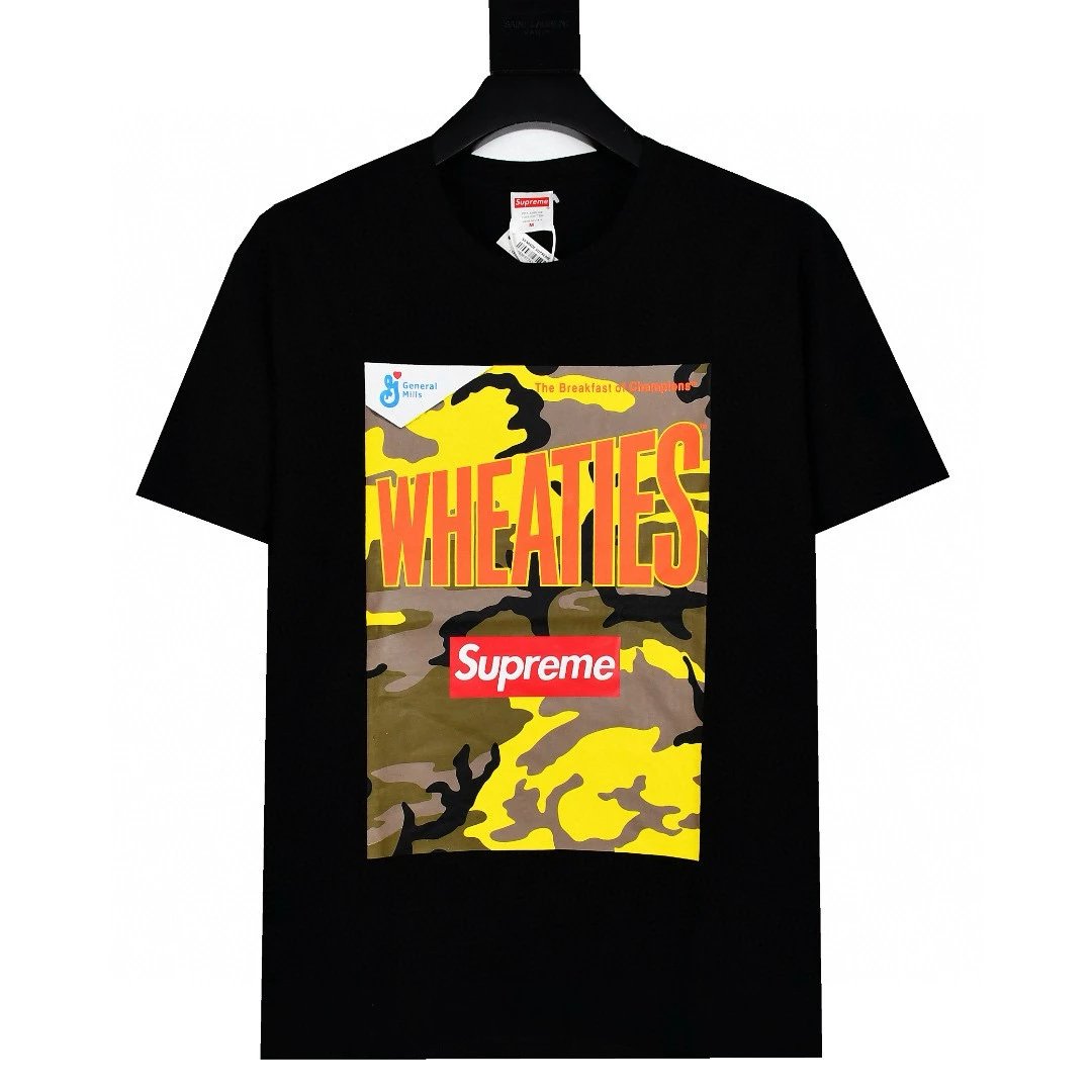 Supreme T-shirt Top Version Cashew Short Sleeve T T-shirt Men's Summer Trendy Women's New Loose Half-Sleeve Top Cotton Official Website Flagship