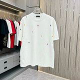 Chrome Hearts T-shirt Half-body Colorful Small Embroidery logo round Neck Short Sleeve25ss New Pure Cotton Unisex Style T T-shirt OS Loose Fit Base Shirt Half Sleeve T-Shirt Top Half Sleeve