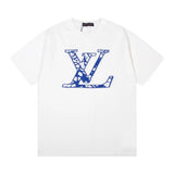 Louis Vuitton LV T-shirt Knitted Top with Large Chest Letters logo round Neck Short Sleeve25ss New pure cotton T Unisex T-Shirt OS Loose Fit Base Shirt Top Half Sleeve T-Shirt