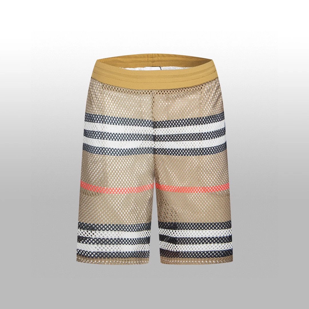 Burberry Shorts Classic Striped Kangli Print logo Five-point Shorts25ss New Drawstring Casual Summer Pants5Two-in-One Casual Sweatpants for Men and Women, Pure Cotton Joggers