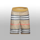 Burberry Shorts Classic Striped Kangli Print logo Five-point Shorts25ss New Drawstring Casual Summer Pants5Two-in-One Casual Sweatpants for Men and Women, Pure Cotton Joggers