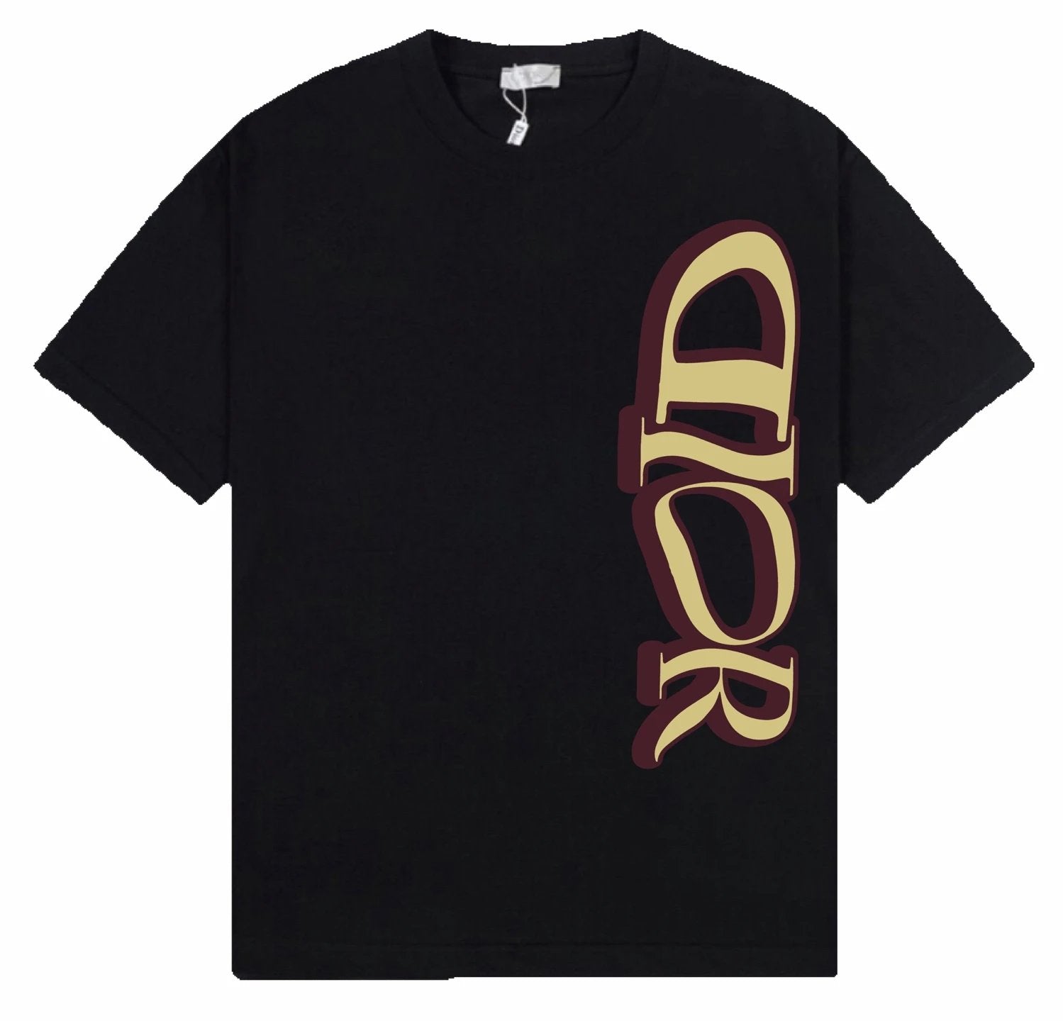 Dior T-shirt Vertical Letter Print on the Chest logo round Neck Short Sleeve25ss New pure cotton T Unisex T-Shirt OS Drop Shoulder Loose Fit Base Shirt Top T-Shirt Short Sleeve