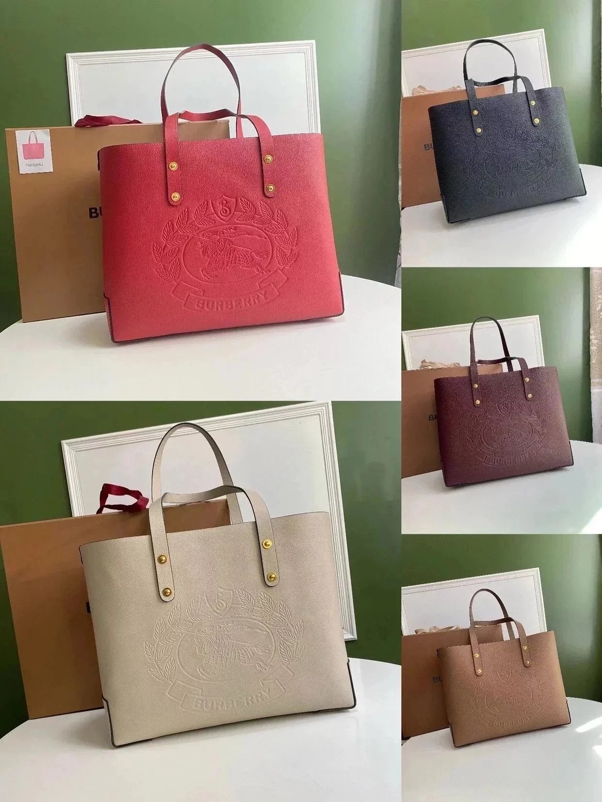 Burberry Women's Bag Top version New War Horse Badge Tote Bag Shopping Bag Shoulder Bag tote Women's Bag