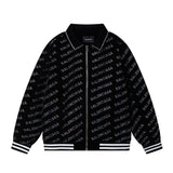 Balenciaga Jackets Whole Body logo Rhinestone Baseball Jacket Coat Unisex Autumn Winter New Thick Versatile