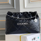 Chanel Women's Bag Top version 【**Surrogate Shopping Edition】Small24C New Horizontal Version22bag Garbage Bag Genuine Goods Original Leather22Handbag Garbage Pack Storage Bag Underarm Bag