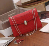 BVLGARI Bag Top version SerpentiForever Red Handbag Bag Decorated with a Snake's Head File Holder Chain Bag Portable Shoulder Messenger Bag Women's Bag