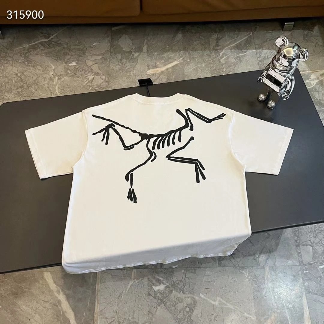 Arc'teryx T-shirt Back Skeleton Pattern Print logo round Neck Short Sleeve25ss New Pure Cotton Unisex Style T T-shirt OS Loose Fit Base Shirt Half Sleeve T-Shirt Top Half Sleeve