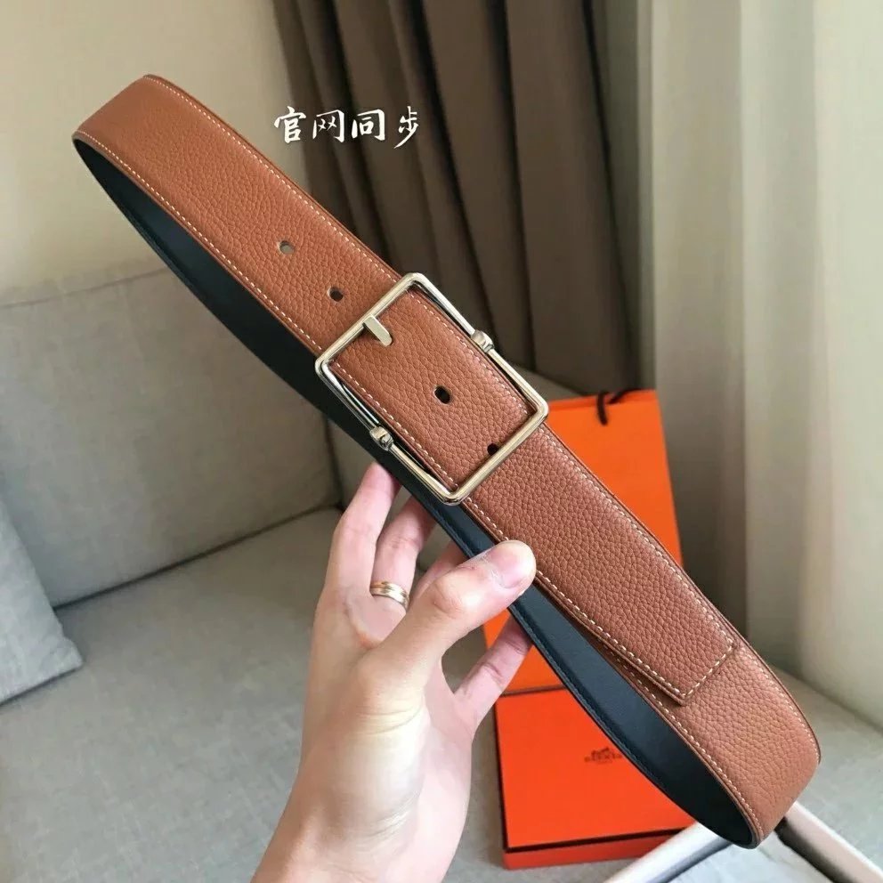 Hermes Belt Top version High Quality H Home Belt Men's Imported Calfskin Double-Sided Available Belt Width3.8cm