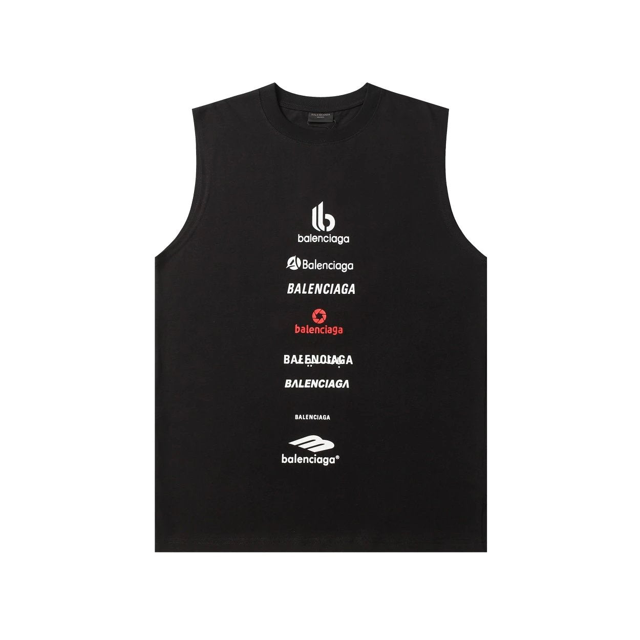 Balenciaga T-shirt Front and back letter pattern print logo Sleeveless Short Sleeve Sleeveless Vest25ss New Pure Cotton Unisex Style T T-shirt OS Loose Fit Base Shirt Top Half Sleeve T-Shirt