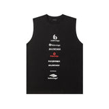 Balenciaga T-shirt Front and back letter pattern print logo Sleeveless Short Sleeve Sleeveless Vest25ss New Pure Cotton Unisex Style T T-shirt OS Loose Fit Base Shirt Top Half Sleeve T-Shirt