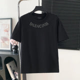 Balenciaga T-shirt Chest Brand Letter Print logo round Neck Short Sleeve25ss New pure cotton T Unisex T-Shirt OS Loose Fit Base Shirt Top Half Sleeve T-Shirt