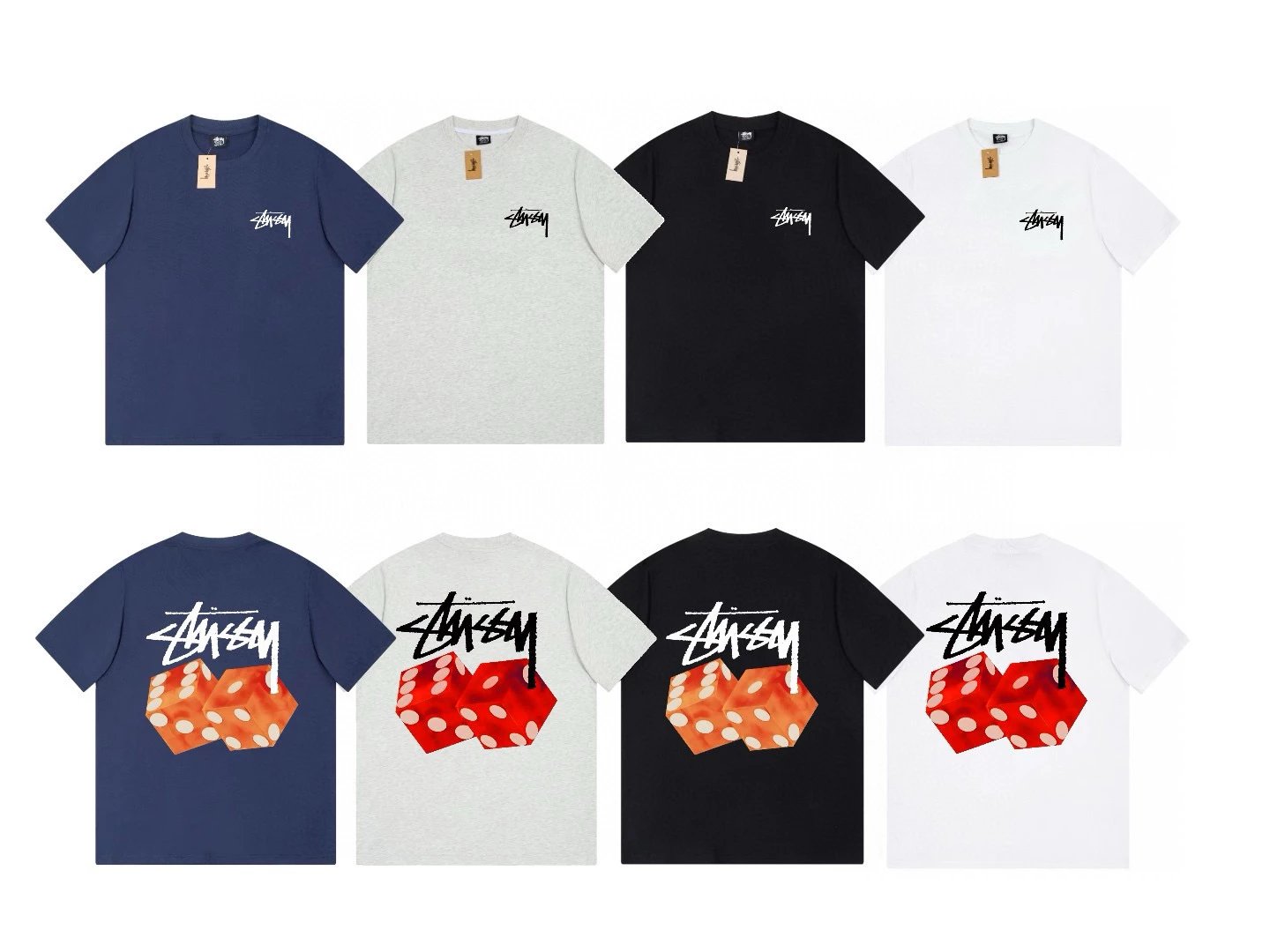 Stussy T-shirt Top Version Maychao2023Joint Fashion Brand Printing Loose Men's and Women's Same High Street Short Sleeve T T-shirt