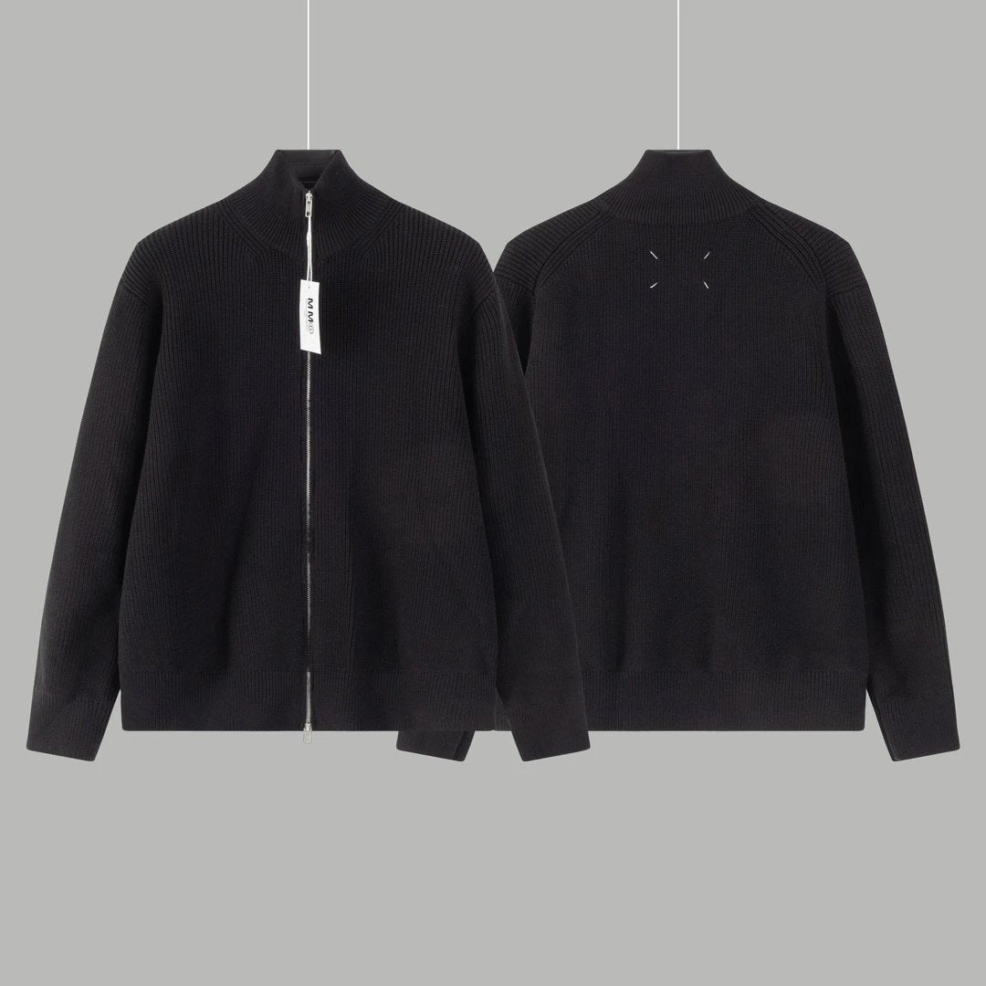 Maison Margiela Sweater Zipper Sweater Coat Unisex Outerwear Long Sleeve Soft Lazy Style OS Loose Fit Thickened Jacket for Versatile Casual Wear