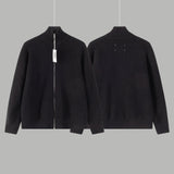 Maison Margiela Sweater Zipper Sweater Coat Unisex Outerwear Long Sleeve Soft Lazy Style OS Loose Fit Thickened Jacket for Versatile Casual Wear