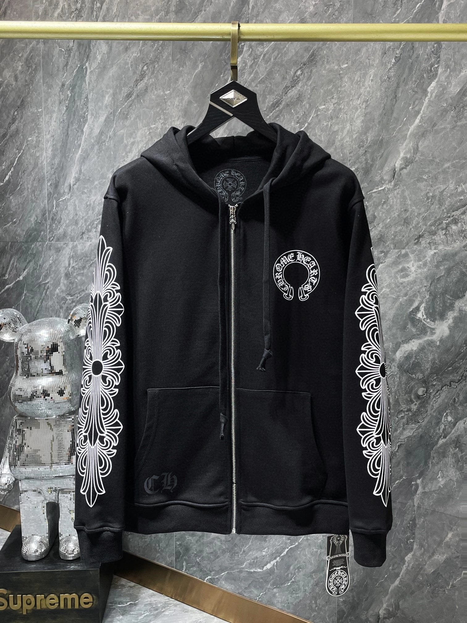 Chrome Hearts Hoodie Top Version Fashion Brand Popular Printed Hoodie Women Loose Men ins Trendy Hoodie Long Sleeve Pure Cotton Couple