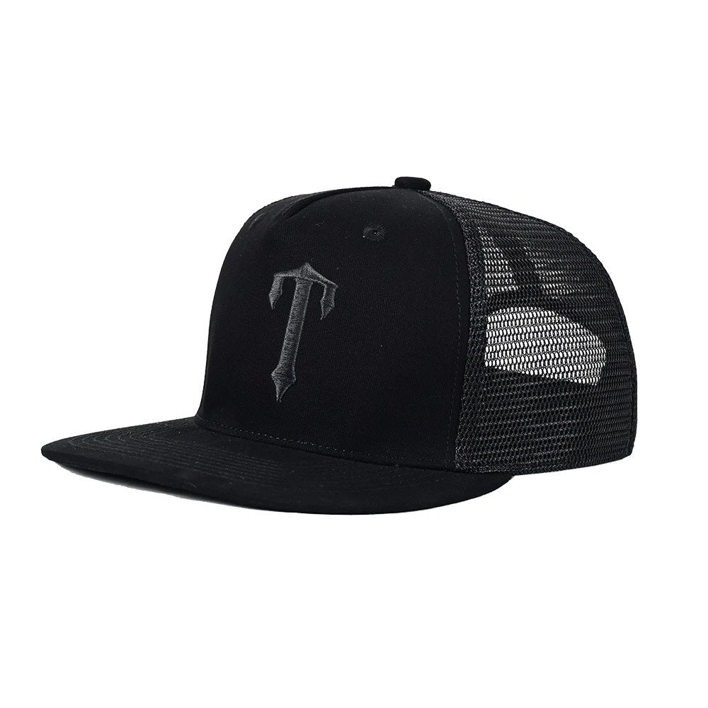 Trapstar Hat Big Head Circumference Tall Crown Hat Men's Summer Breathable Baseball Cap Sun-Proof Hard Top Duck Tongue Mesh Cap