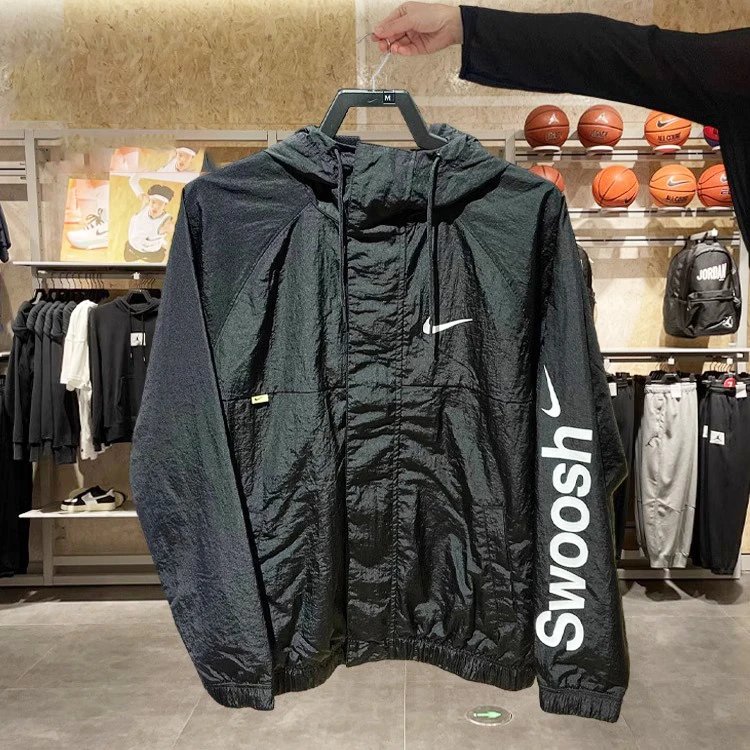 Nike Jackets New Sports Shell Jacket Hooded Color Matching Casual Windproof Woven Jacket Coat for Men and Women DX6311