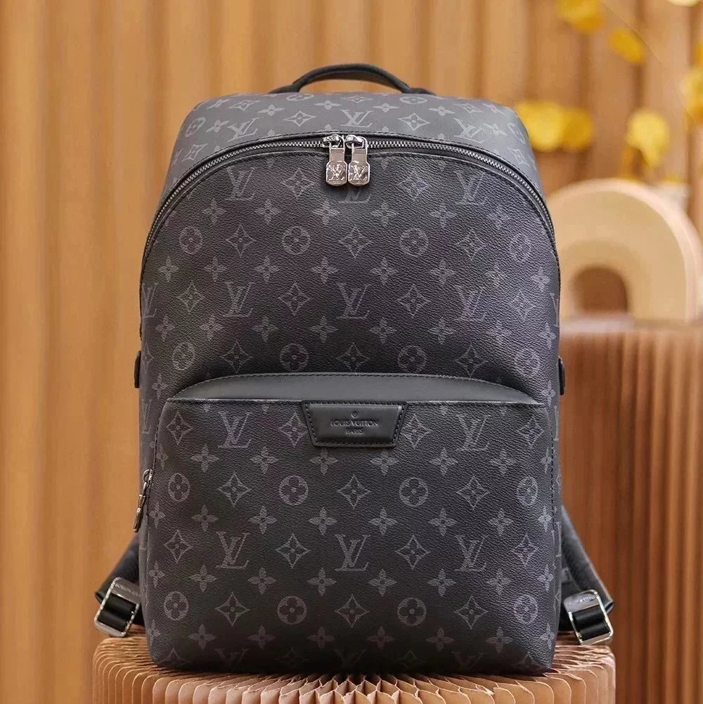 Louis Vuitton LV Backpack Top version 【Spot High Quality】CHRISTOPHER Men's Bag Small Size Black Flower Backpack Versatile Schoolbag Leather Backpack Large Capacity Backpack M43186M45218