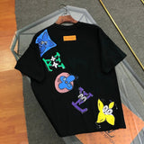Louis Vuitton LV T-shirt Cashew Nut Flower Alphabet logo Round neck short-sleeve pure cotton T T-shirt ins Unisex Basic Shirt Simple Summer New Casual T-Shirt