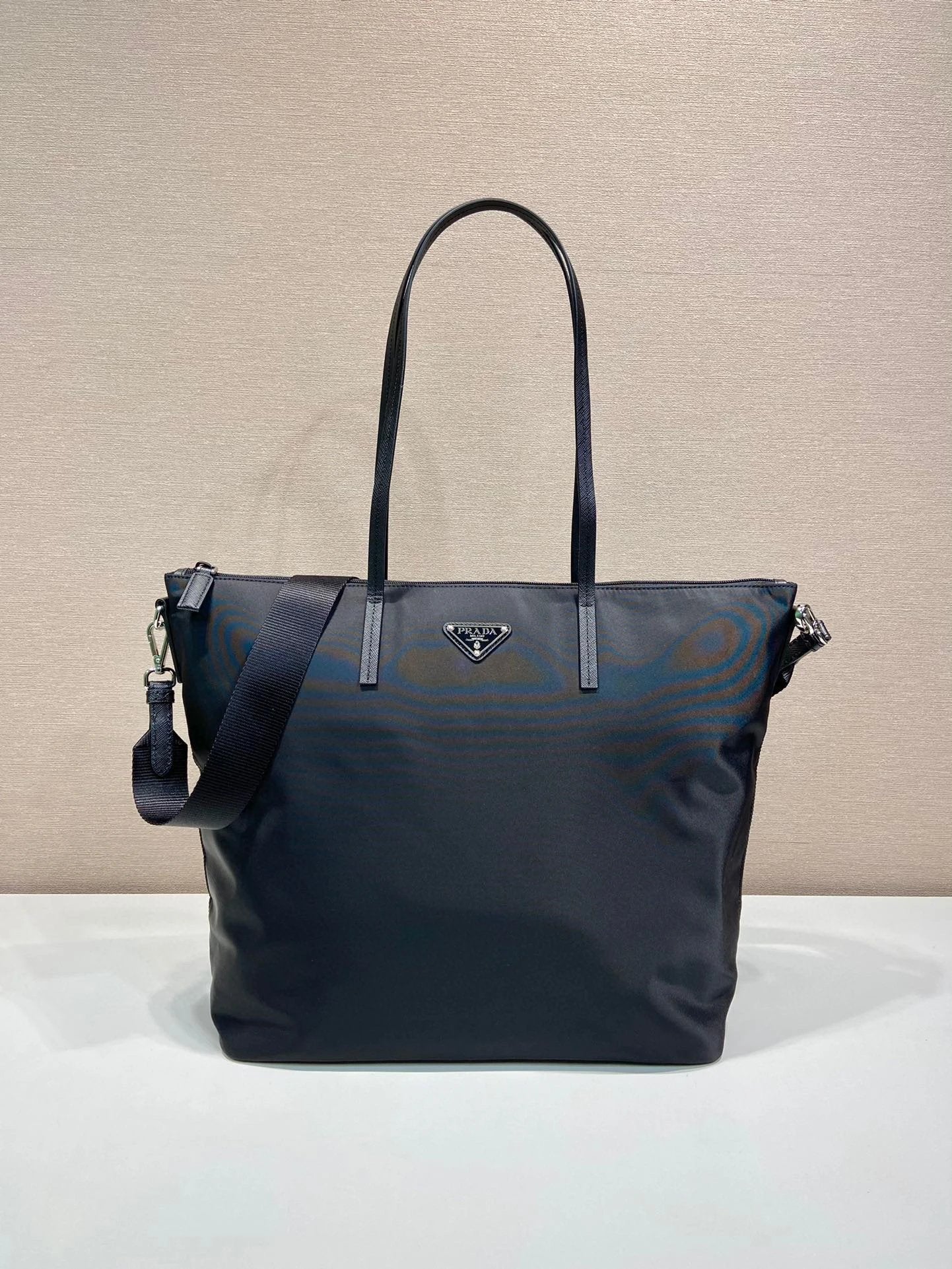 PRADA Bag Top version New Imported Parachute Fabric➕Cross Grain Cowhide**Hardware165Oem Code Recycled Nylon Bag Fabric Briefcase Shopping Bag Mummy Bag Tote Bag Travel Bag Shoulder Bag Women's Bag Men's Bag Women's Bag1BG189