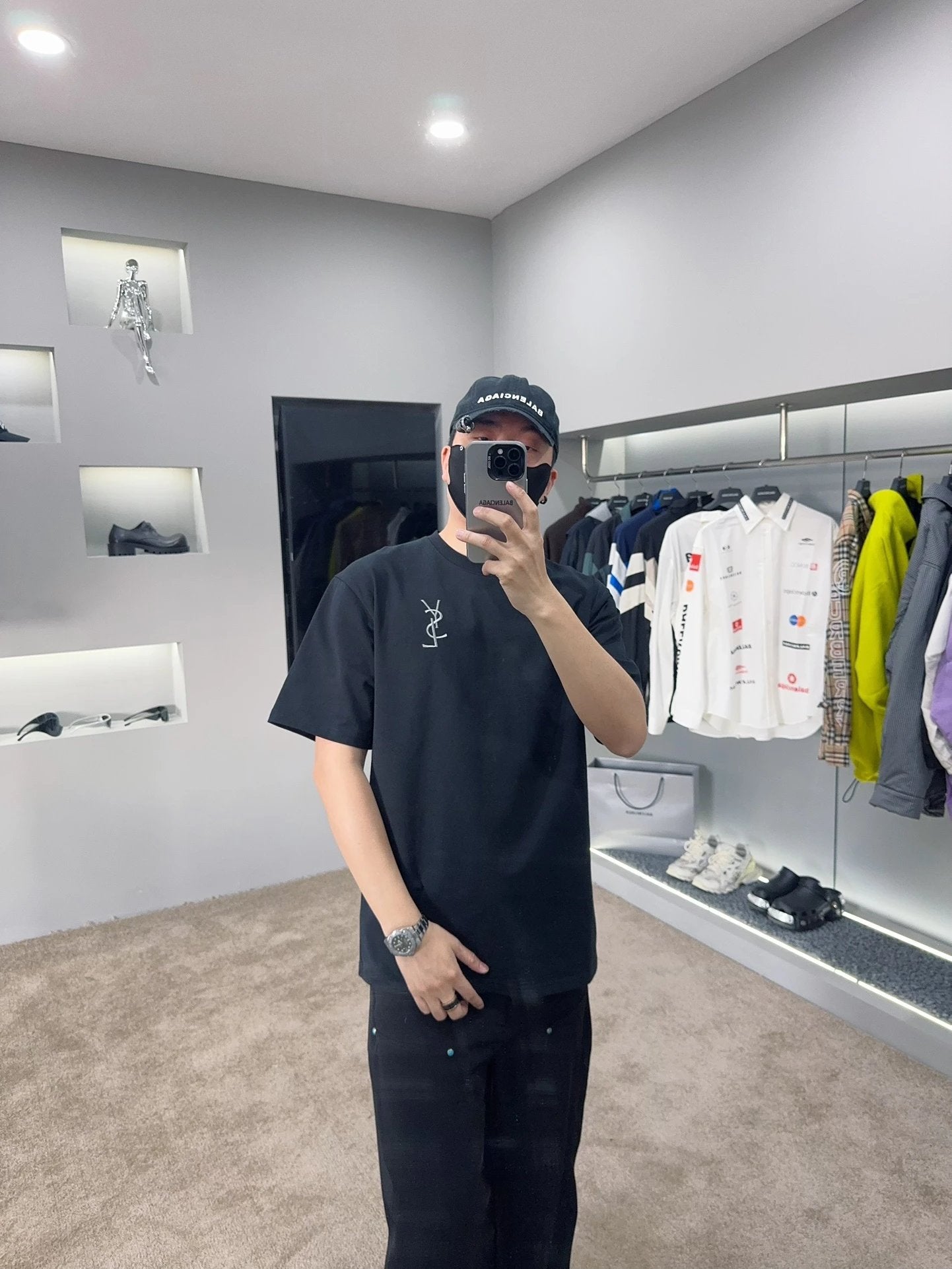 YSL T-shirt Chest Letter Embroidery logo round Neck Short Sleeve25ss New pure cotton T Unisex T-Shirt OS Loose Fit Base Shirt Top Half Sleeve T-Shirt