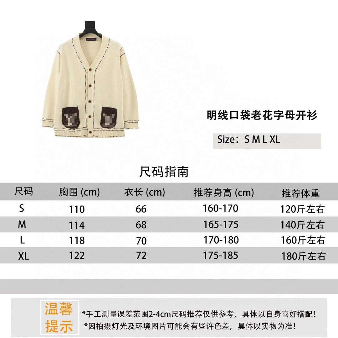 Louis Vuitton LV Jackets Open Line Pocket Letters Cardigan Coat for Men and Women