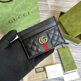 Gucci Wallet Top version 【Original Order】Tiger Head marmont Bee Print Small Card Holder Lightweight and Convenient Pair G Letters logo Genuine Leather Card Holder Card Holder Unisex