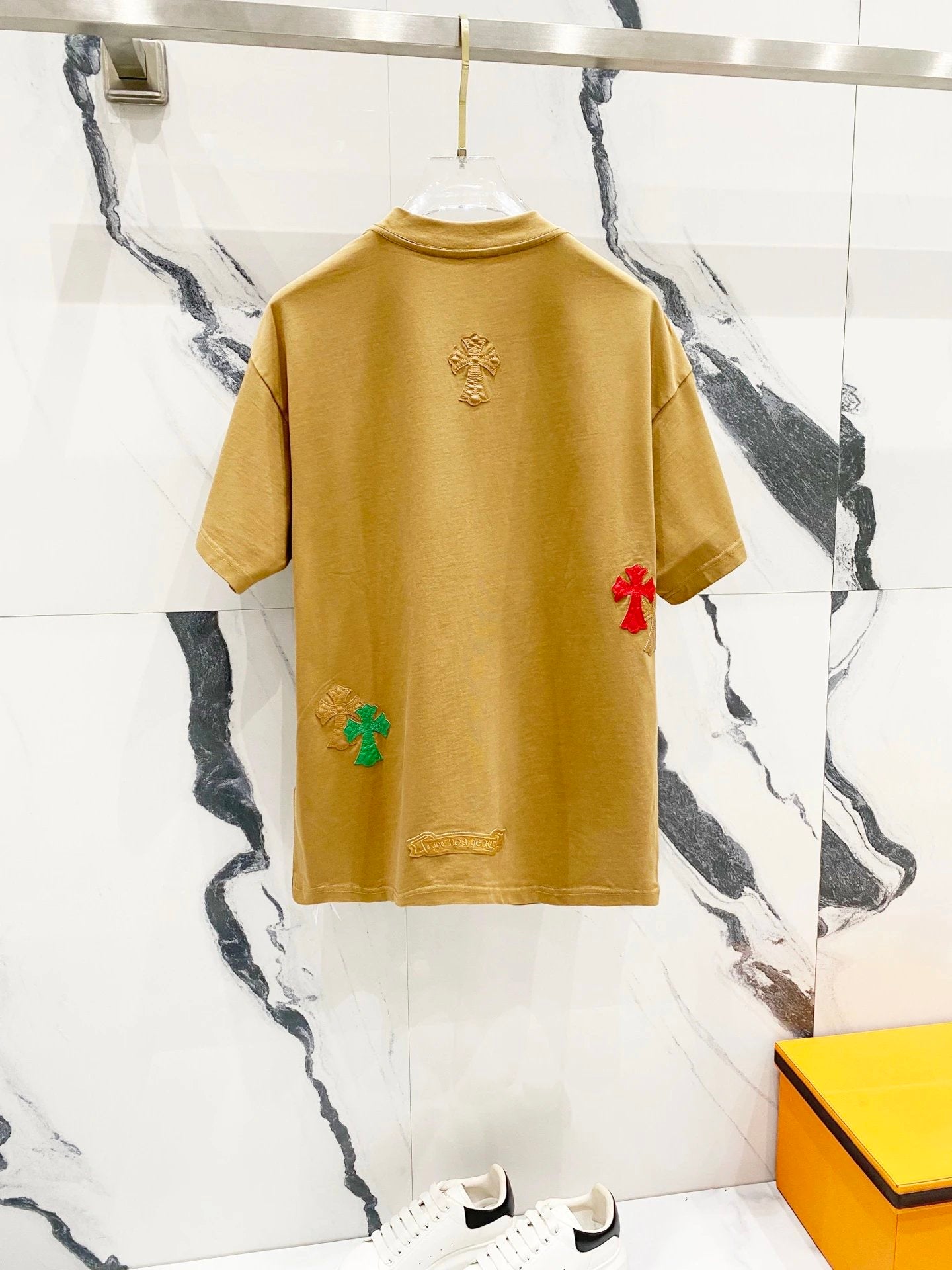 Chrome Hearts T-shirt Front and rear color logo round Neck Short Sleeve25ss New pure cotton T Unisex T-Shirt OS Drop Shoulder Loose Fit Base Shirt Top T-Shirt Short Sleeve