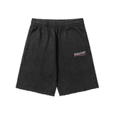 Balenciaga Shorts Coke Classic Heavy-Duty Frayed Coke Wave Embroidered Shorts Five-Point Drawstring Heavy American Casual Summer Pants5Two-in-One Casual Sweatpants for Men and Women
