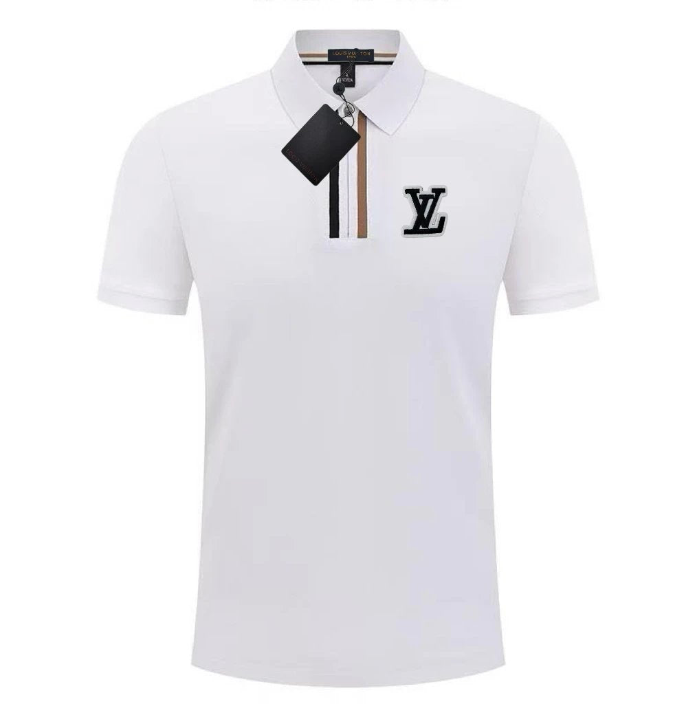 Louis Vuitton LV T-shirt Overlapping Letters on the Chest logoPOLO Short Sleeve Turn-down Collar Shirt Unisex Summer Loose Fit T Business Commuter Short Sleeve Shirt Plus Size