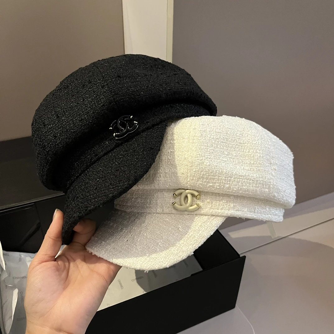 Chanel Hat Hat High Quality2024New Octagonal Pumpkin Hat，Painter cap，Head Circumference57cm