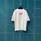 Balenciaga T-shirt Ripped Chest Letter Print logo round Neck Short Sleeve25ss New Pure Cotton Unisex Style T T-shirt OS Loose Fit Base Shirt Top Half Sleeve T-Shirt