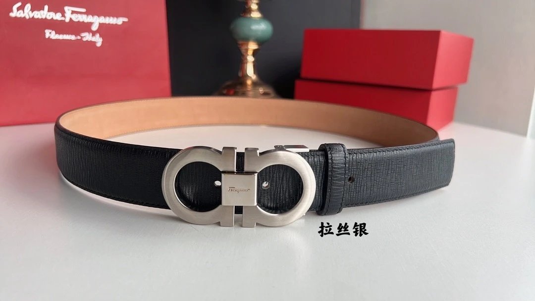 Ferragamo Belt Top version 【Full Package】Belt Width for Men and Women3.5cm with Chip nfc Anti-Counterfeiting Quality Counter Full Set Packaging Italian Double-Sided Cowhide Matching Boutique Brass Buckle Belt Pants Belt