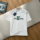 Louis Vuitton LV T-shirt Chest Letter Patch Embroidery logo round Neck Short Sleeve25ss New Pure Cotton Unisex Style T T-shirt OS Loose Fit Base Shirt Half Sleeve T-Shirt Top Half Sleeve